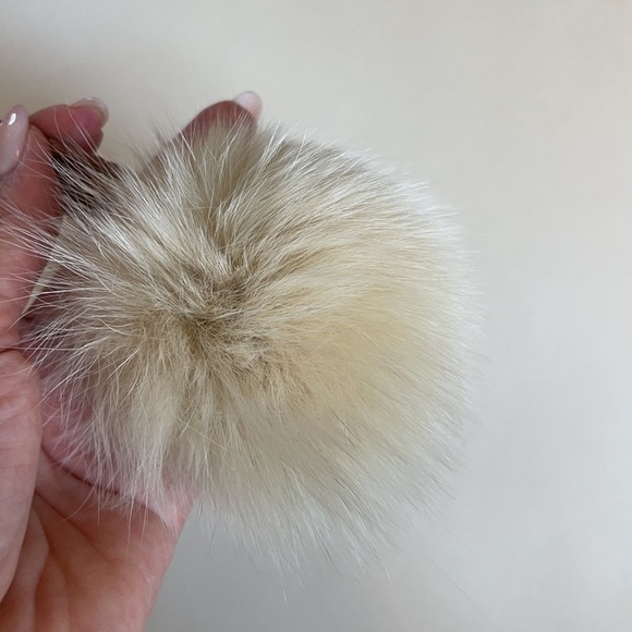 Puff Ball Crystal Accent Keychain Purse Charm Leather Strap - Picture 2 of 5